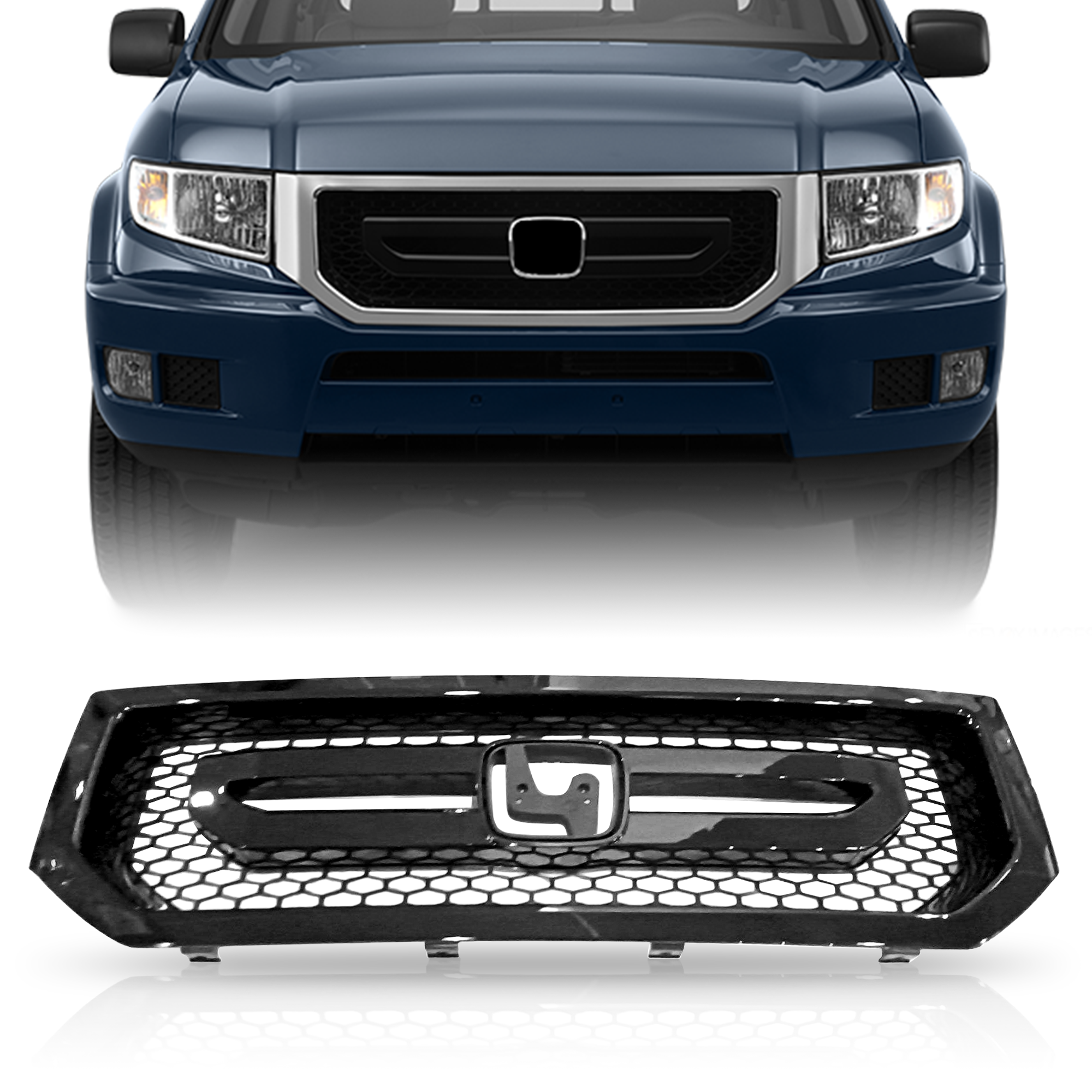 2009-2011 Honda Ridgeline Front Grille Grill | 71100-SJC-ZZ00