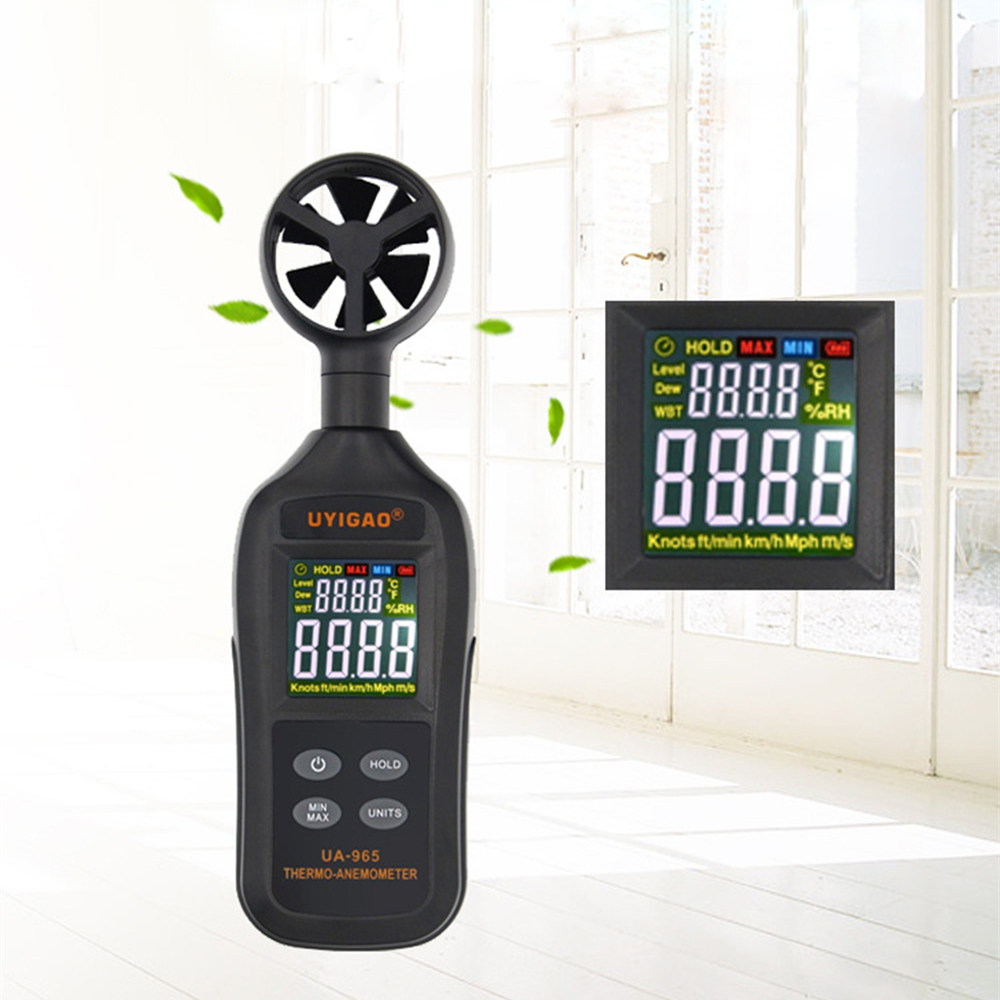 8 in 1 Digital LCD Flügelrad Anemometer Windmessgerät Windmesser Thermometer