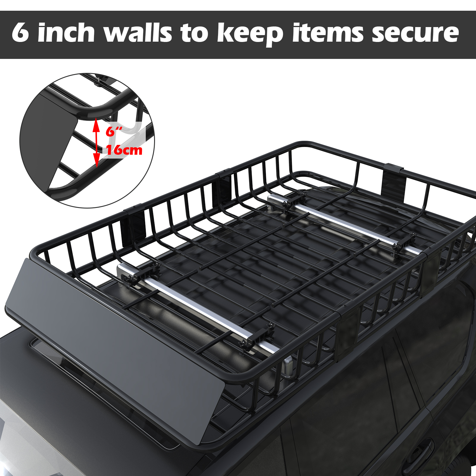 Universal Car Top Luggage Carrier Basket Roof Rack Traveling SUV Holder