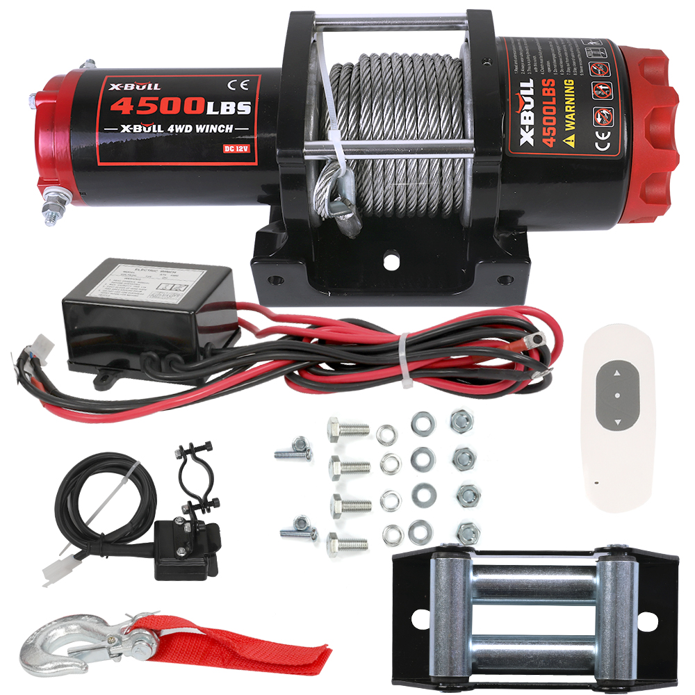 X-BULL 4500LBS/2041kg Electric Winch ATV 2 REMOTES 12V Winch Steel ...