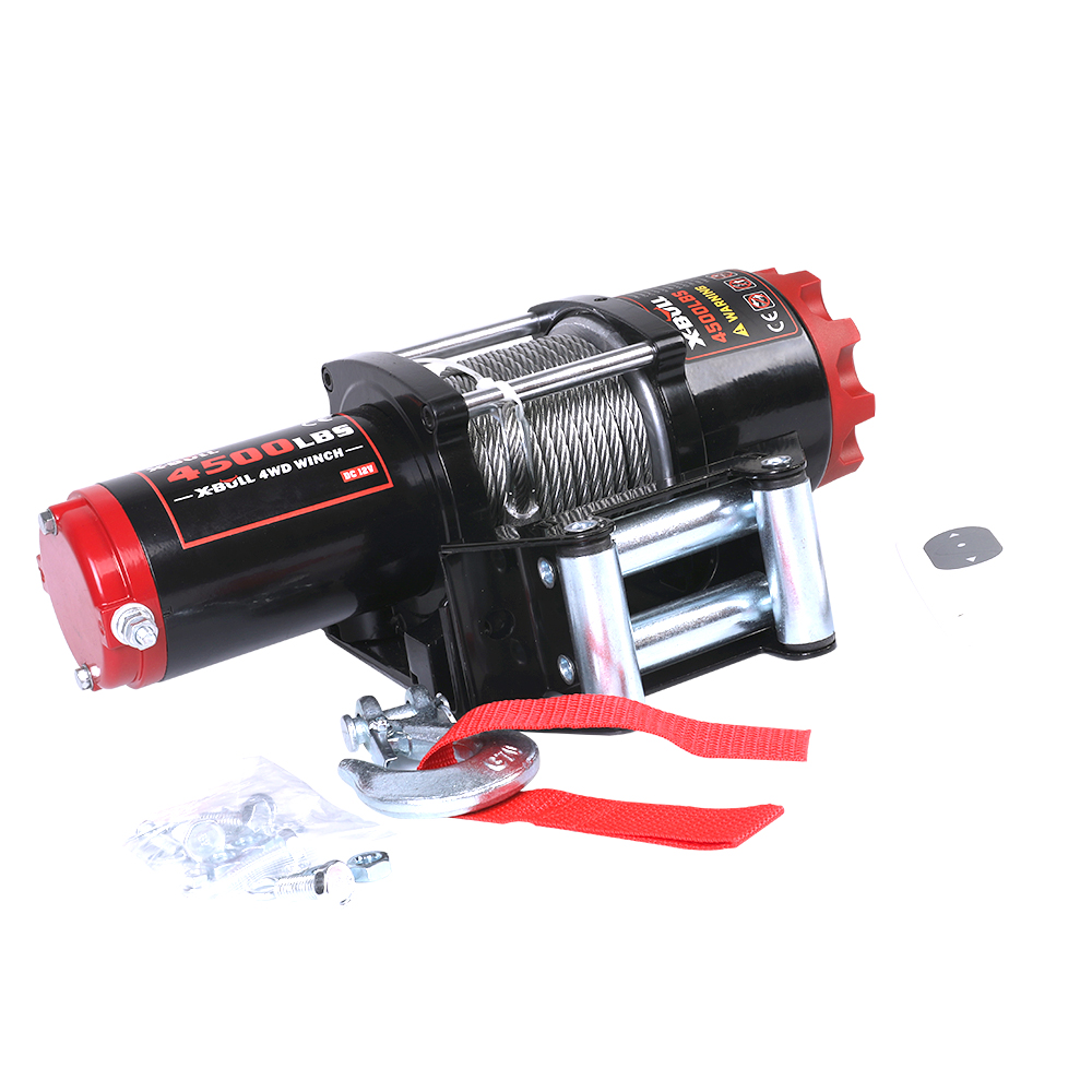 XBULL 12V 4500LBS/2041kg Electric Car Winch Wireless Remote Steel