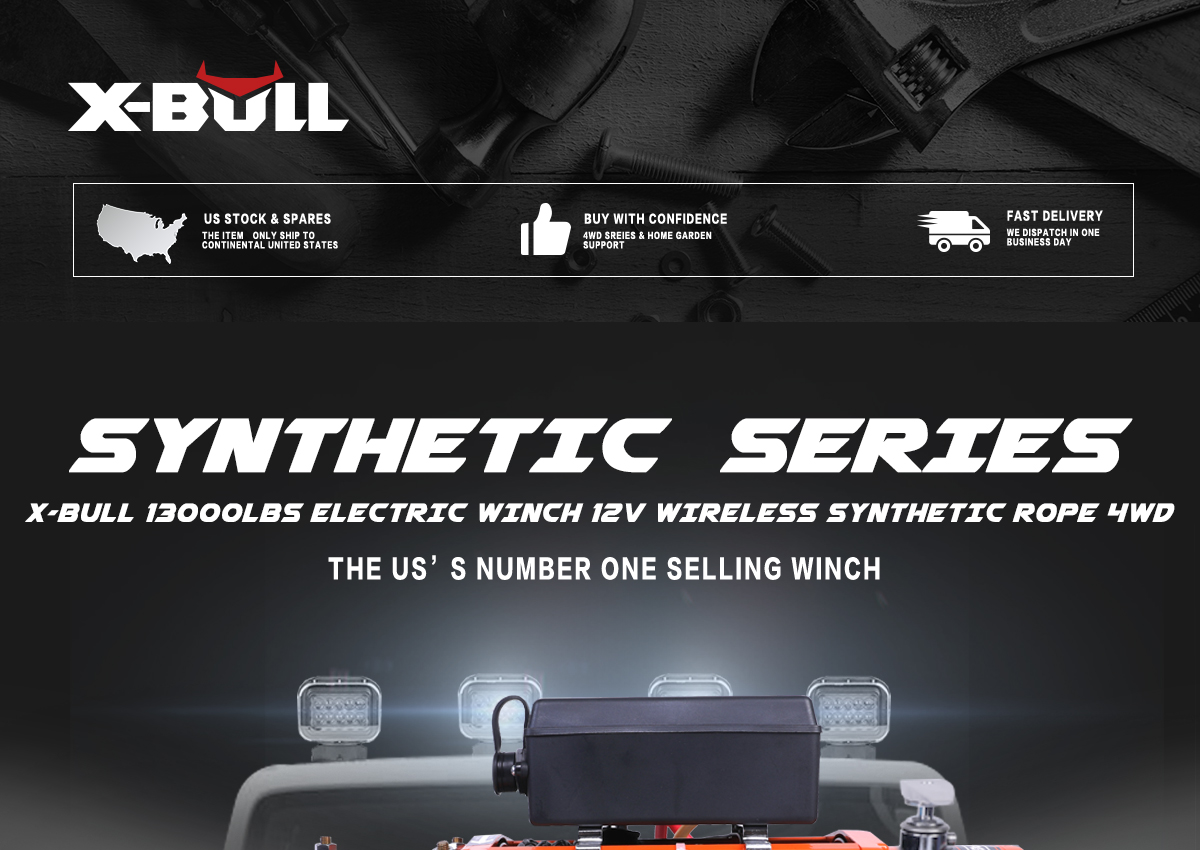 Details About X Bull 13000lbs Electric Winch 12v Synthetic Rope 4wd Waterproof Truck Trailer