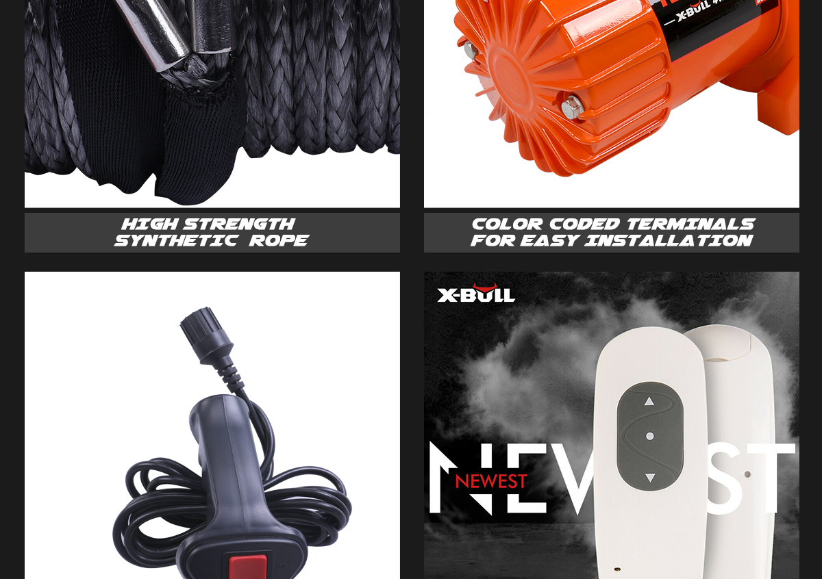 Details About X Bull 13000lbs Electric Winch 12v Synthetic Rope 4wd Waterproof Truck Trailer