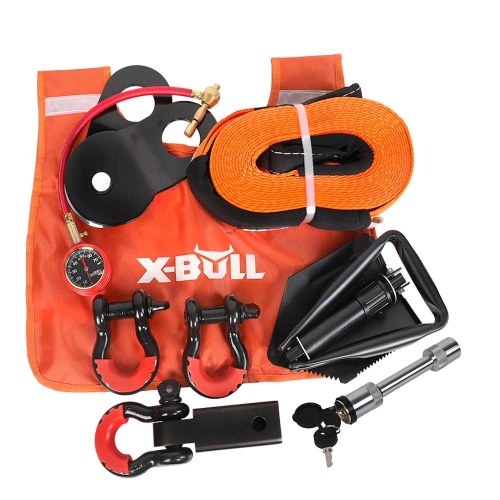 XBULL Winch Recovery Kit 4x4 Pack Off Road Snatch Strap Essential