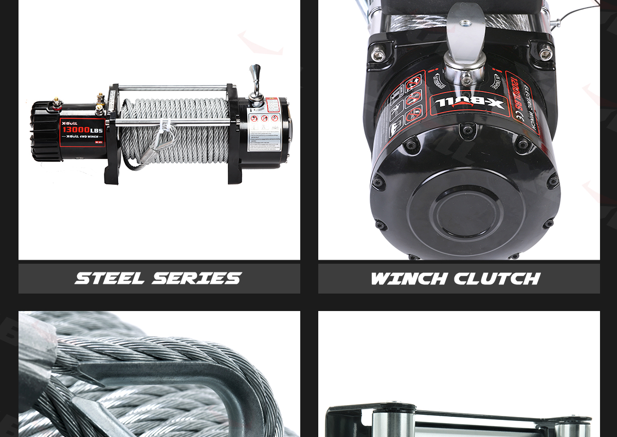 XBULL 13000LBS Electric Winch 12V Recovery Winch Steel