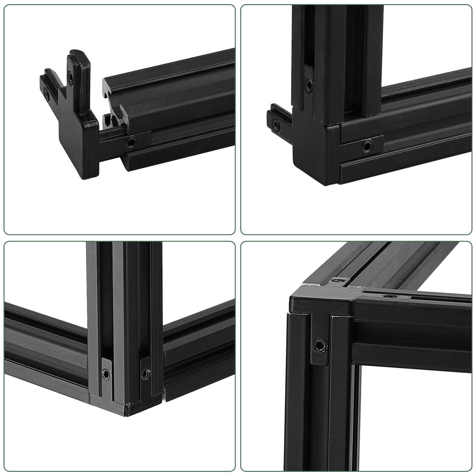 8x Eckverbinder 3-Wege Für 2020 Aluprofile – Schwarze Zink-Verbinder