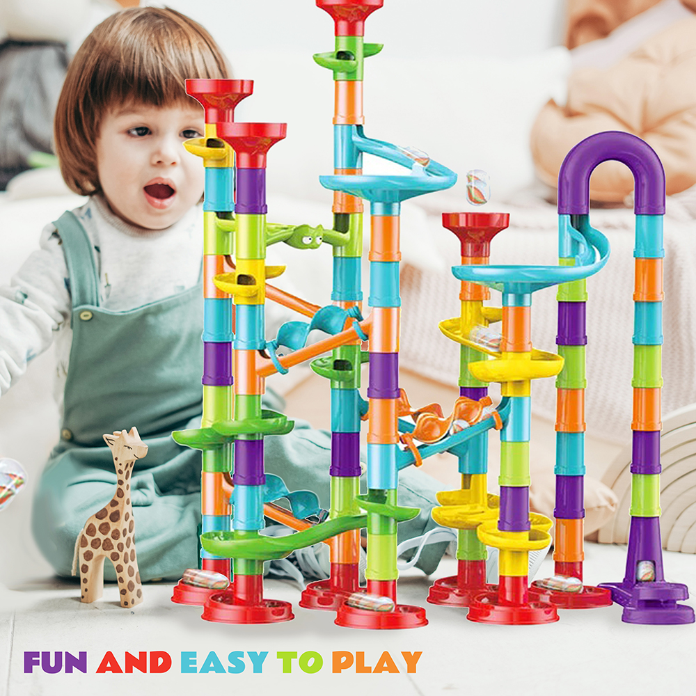 113PCS Elevator Marble Run Race Learning Toy Games Block Super Fun ...