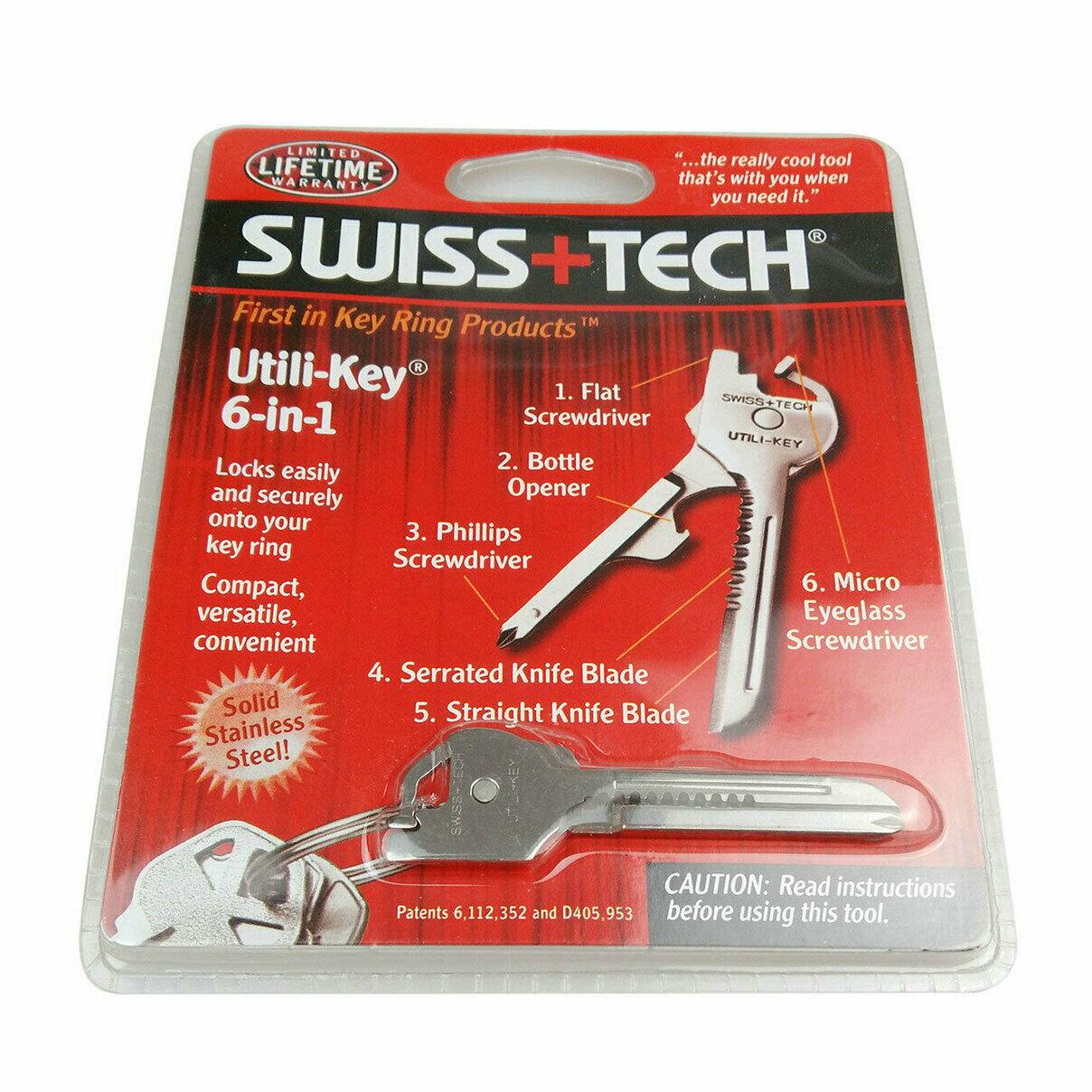 Swiss+Tech 6 In 1 Utili-Key Tool Keychain Keyring Multi-Function