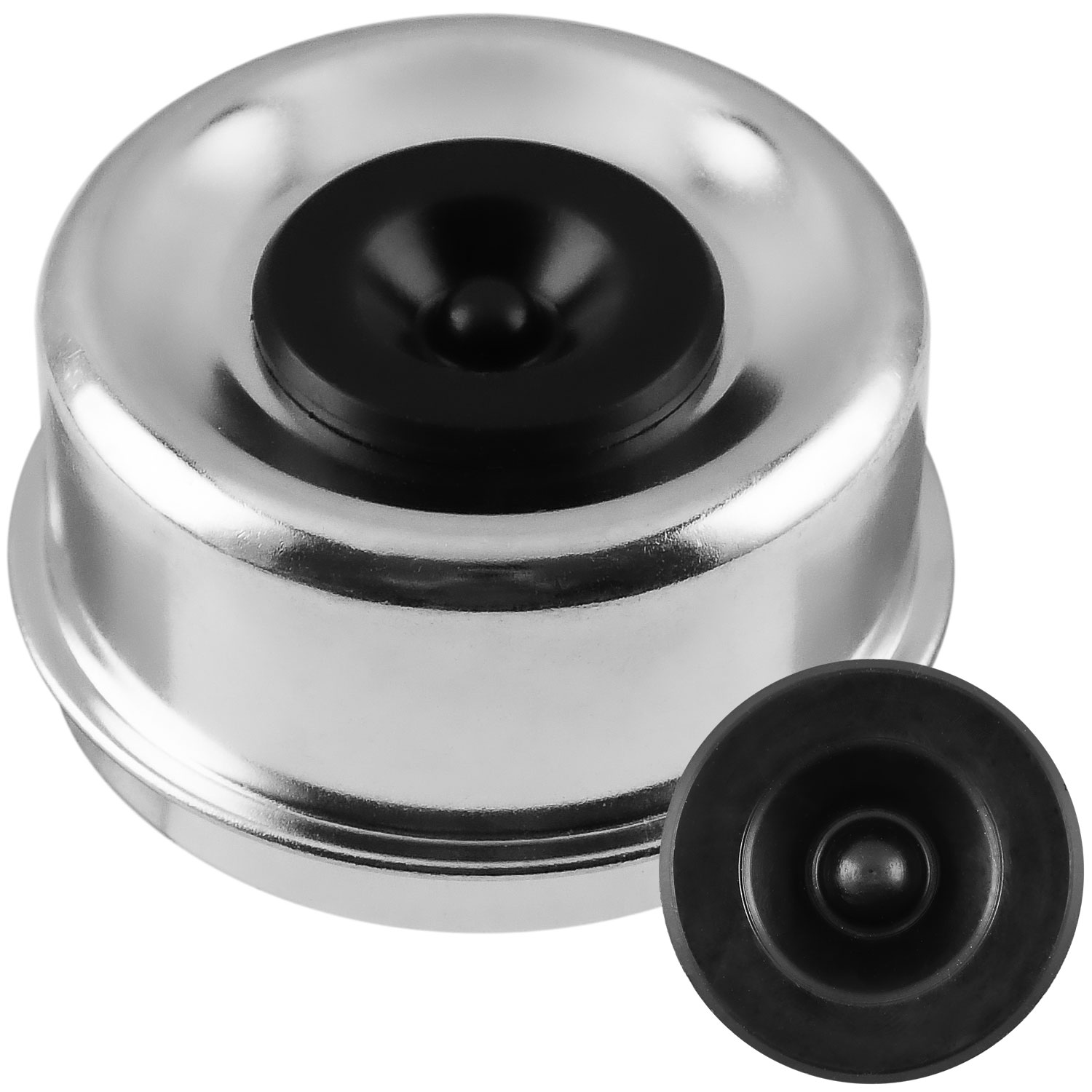 thumbnail image 2 of Xukey 2.72" Dexter EZ Lube Dust Cap – Grease Cover For Trailer Axle Hub – Set Of 2 + Extra Plugs 2 of 5