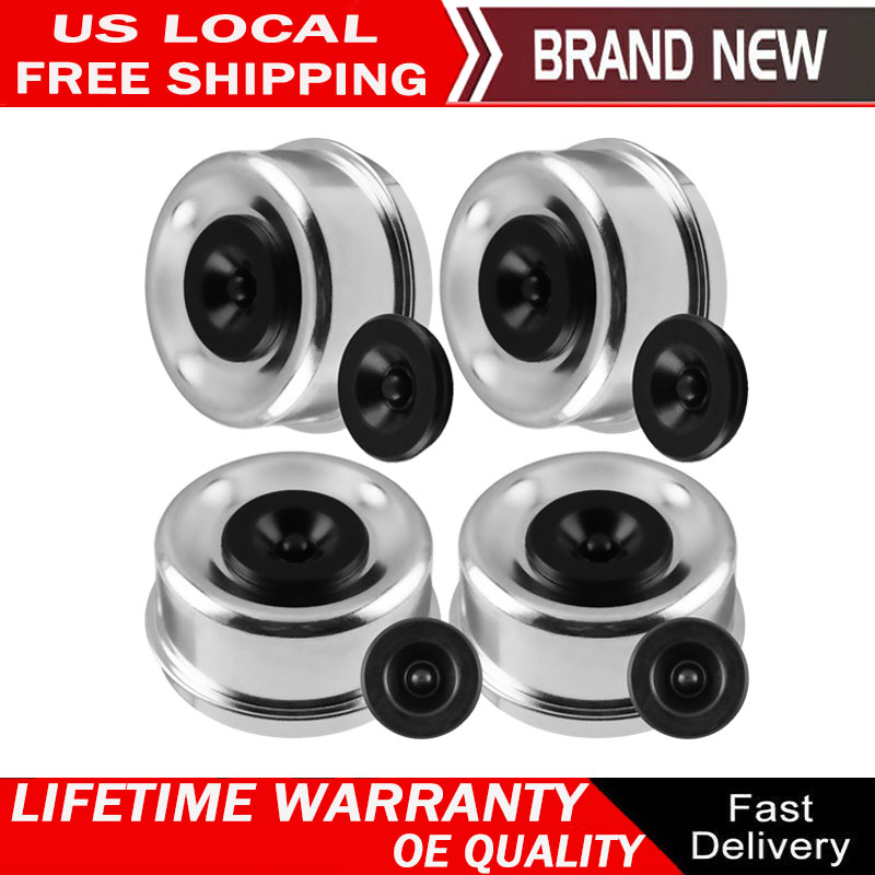X AUTOHAUX 4pcs 1.98" Trailer Axle Dust Cap Cup Grease Cover With 12pcs