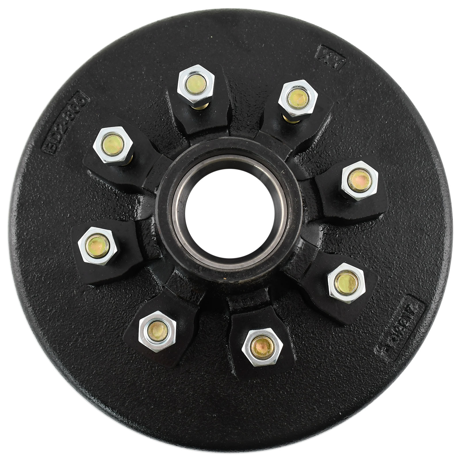 One 12x2 Trailer Brake Hub Drum Kit - 8 On 6.5 Bolt Circle For 7000 Lb Axle - TOPONE 22004K