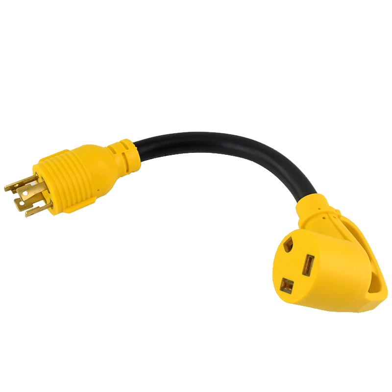 Superior Electric RVA1539 Generator Adapter Cord - 30 Amp 4-Pole To RV 30 Amp Female, 12/10AWG/3, 12 Inch