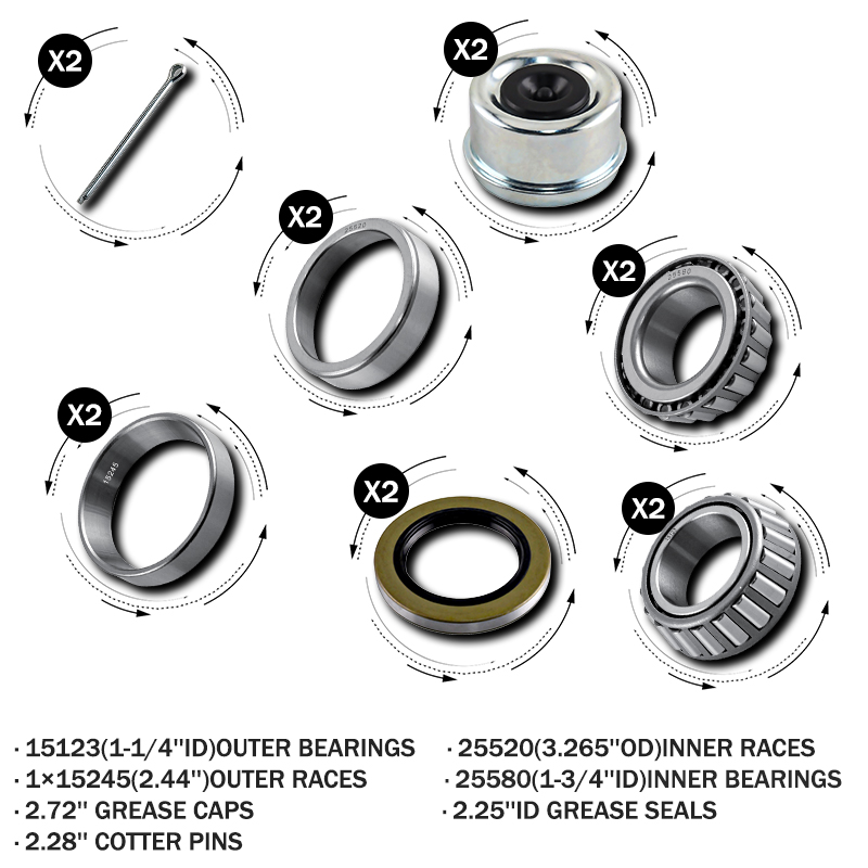 専用10×5 2 Set K3-100 5,200-6k lb.Trailer Kit 25580/20 15123/15245