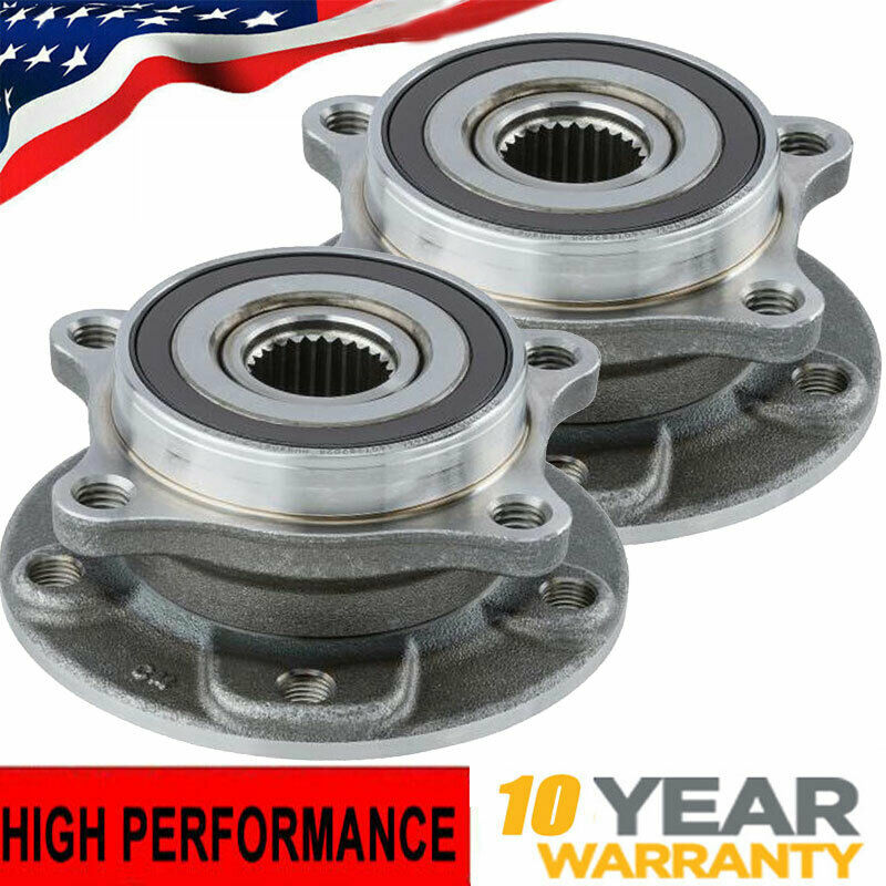 TRQ Front Wheel Hub Bearing Assembly Set - Compatible With 2015-2017 Chrysler 200 & 2013-2016 Dodge Dart, 2-Piece Kit