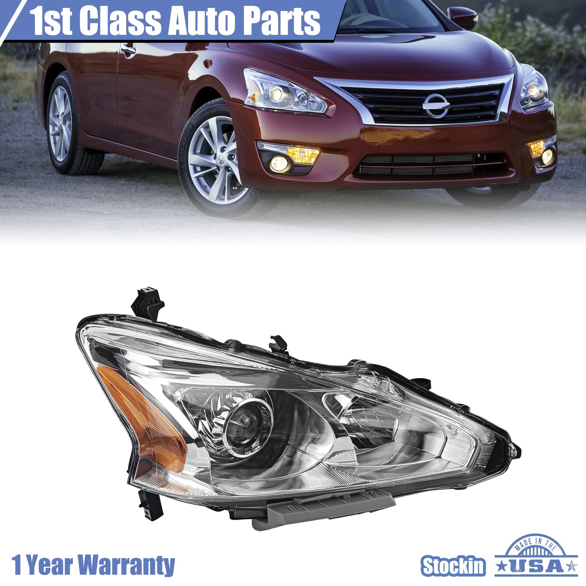 For 2013-2015 Nissan Altima Right Passenger Side Halogen Headlight