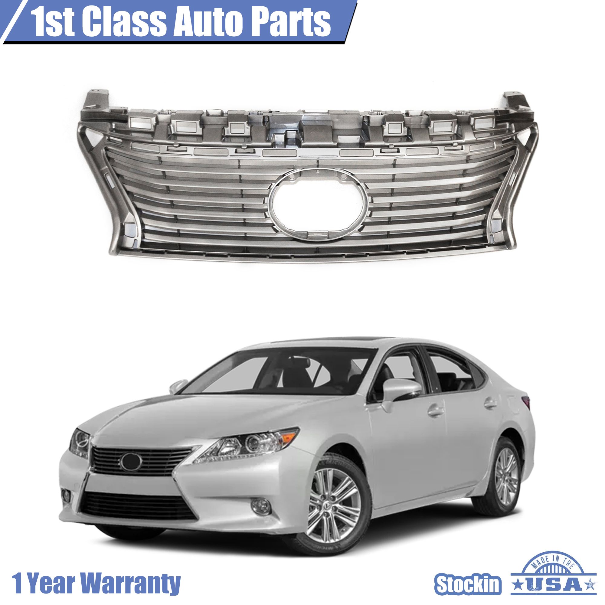 Chrome Silver Grille For 2013-2014 Lexus ES350 2013-2015 ES300h