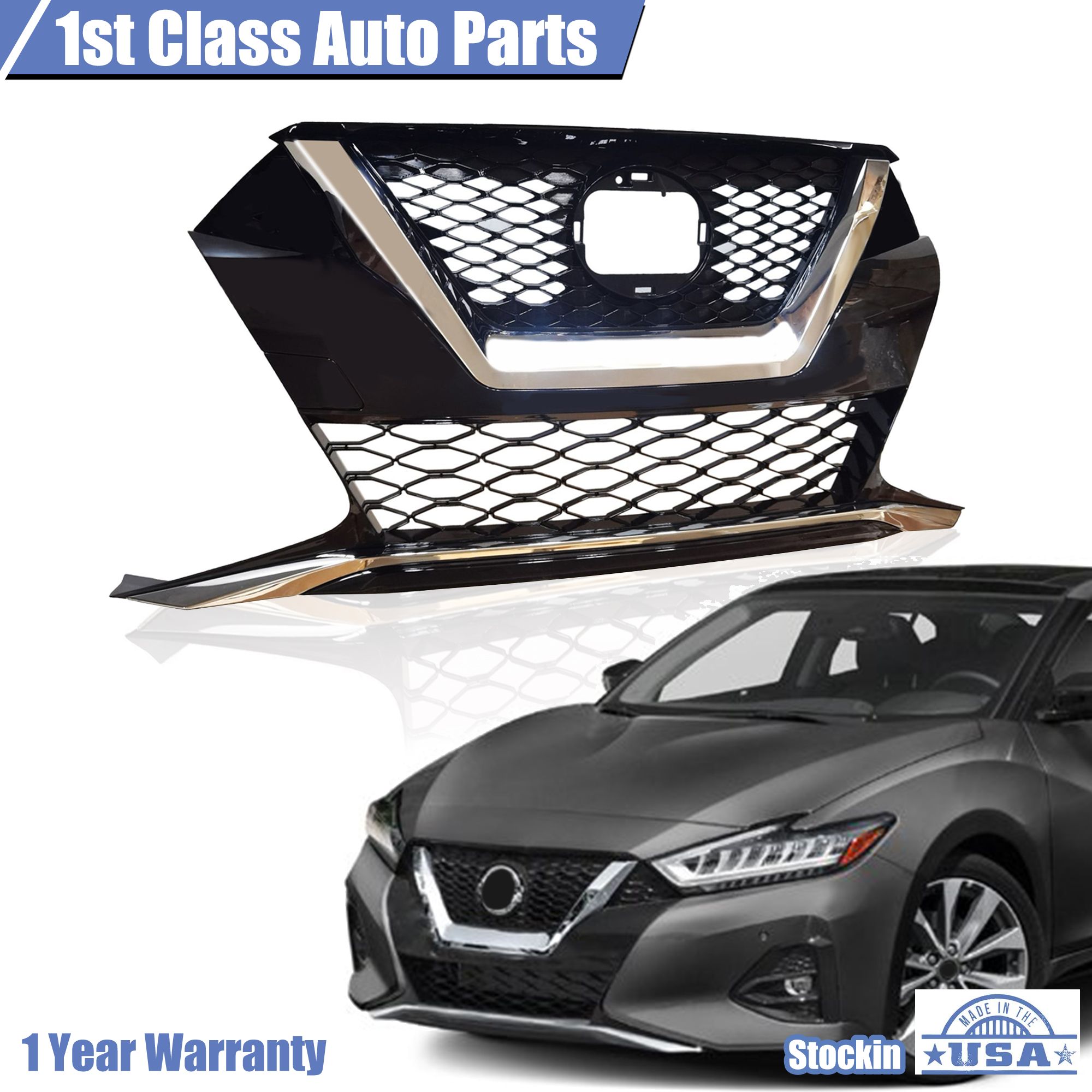 Front Bumper Grille Assembly For 2019-2021 Nissan Maxima 62310