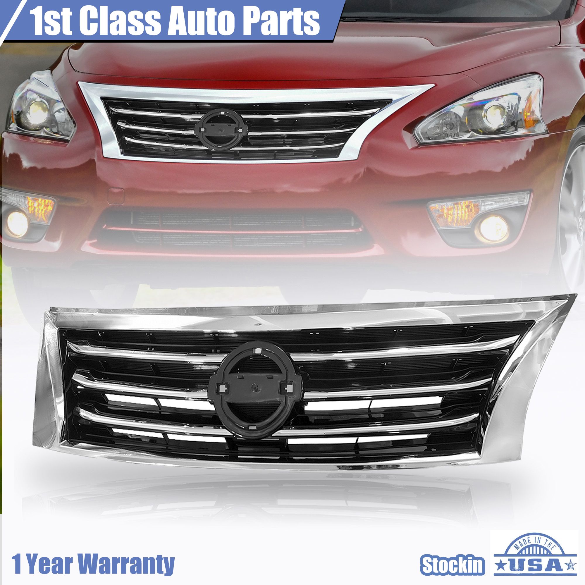 For 2013- 2015 Nissan Altima Front Grille W/ Chrome Trim | eBay