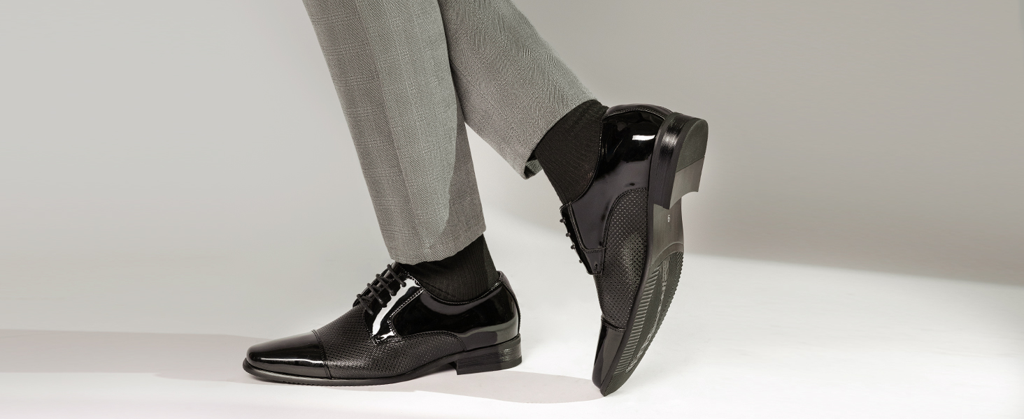 Semi Casual For Men Formal Shoes Mens Shoes 15 Wide Men's Patent Tuxedo Dress  Shoes Classic Lace-up Formal Lightweight Oxfords