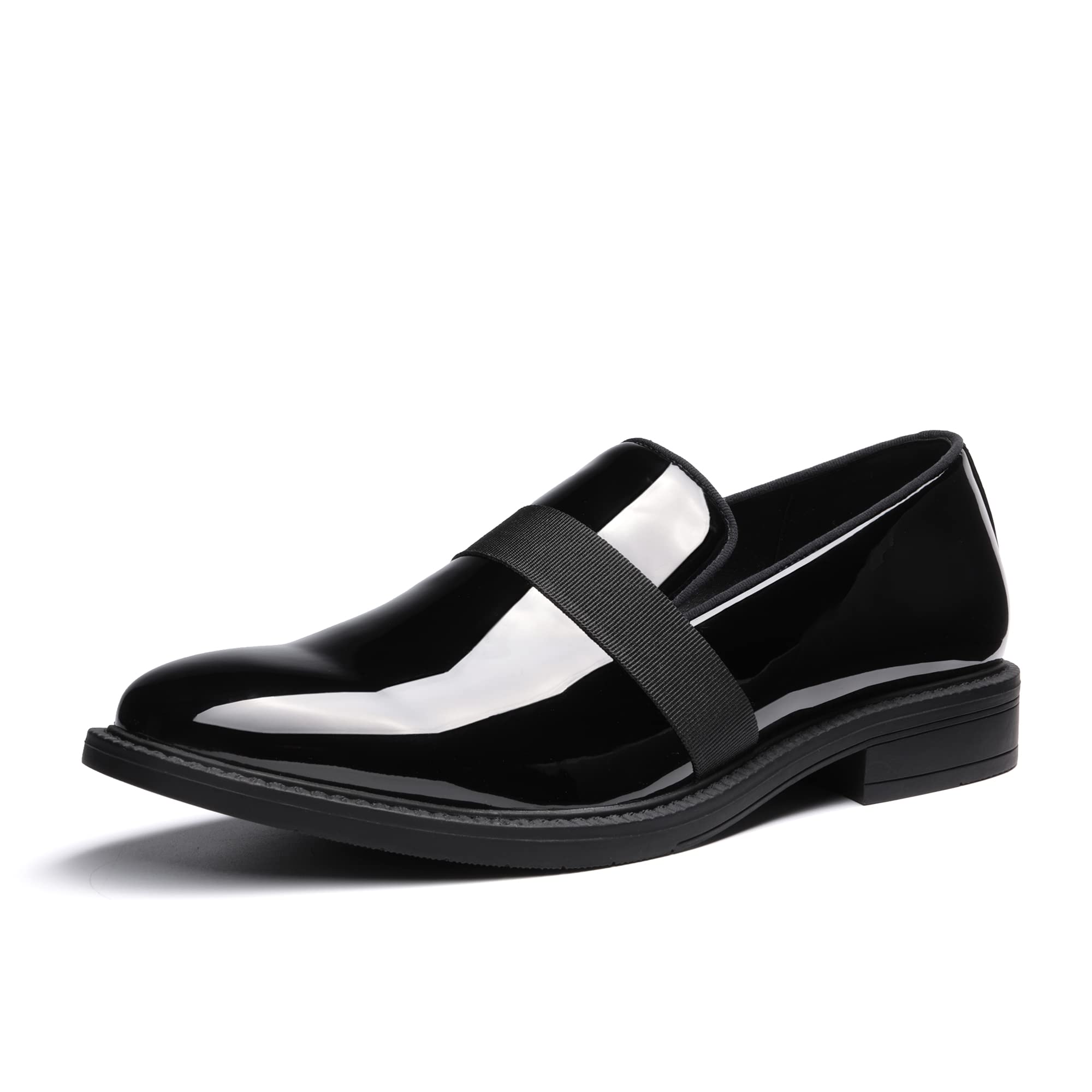 Men's Dress Tuxedo Shoes Loafers Shoes Classic Patent Leather Shoes - Picture 11 of 16