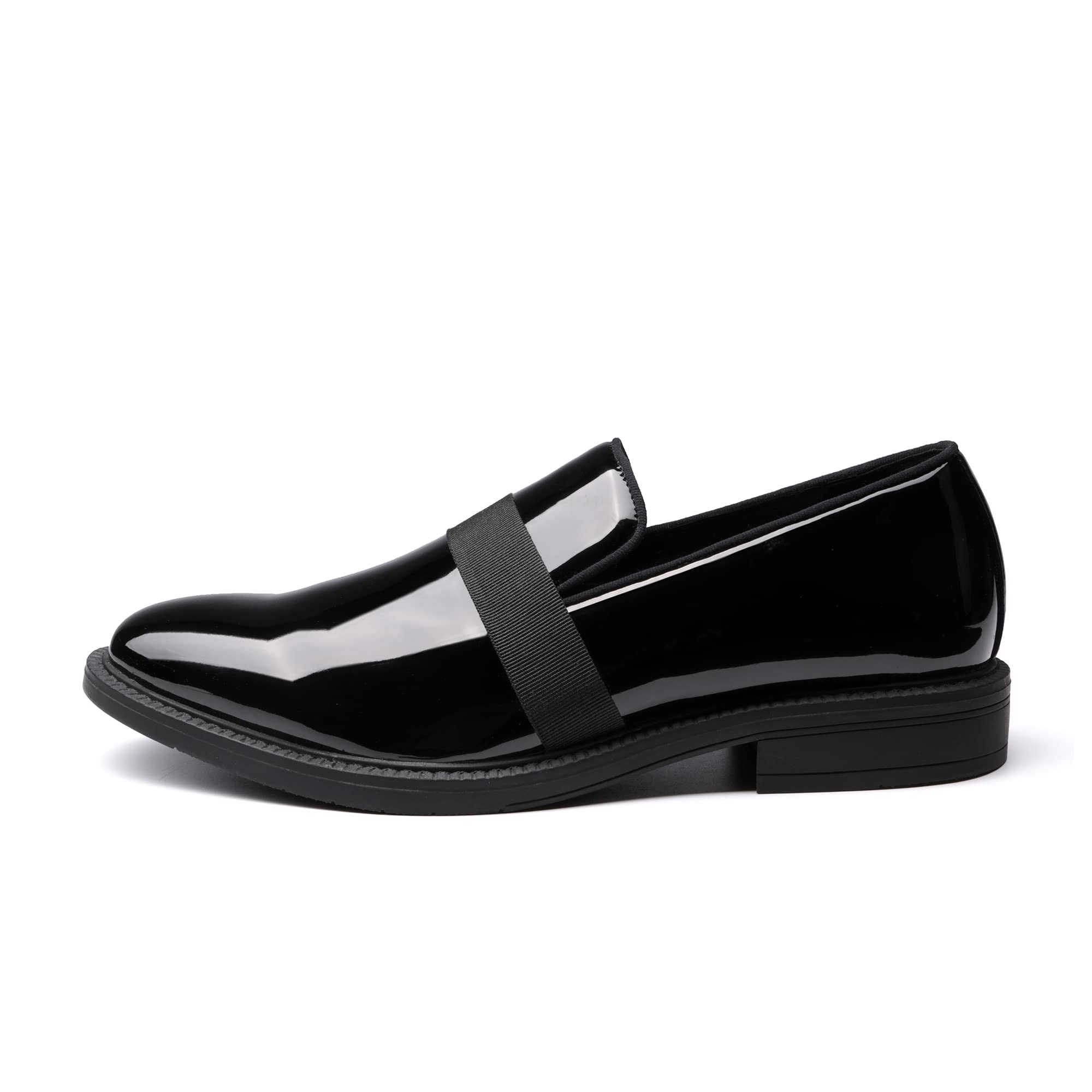 Men's Dress Tuxedo Shoes Loafers Shoes Classic Patent Leather Shoes - Picture 12 of 16