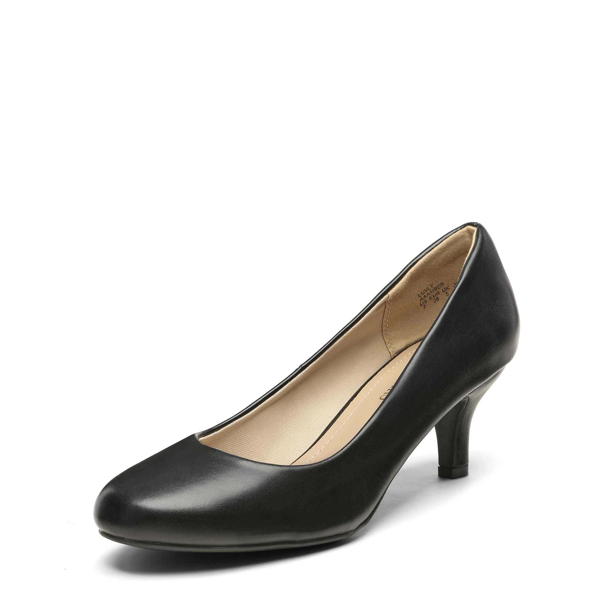 Women's Round Toe Slip On Wedding Party Low Stilettos Heel Dress Pump Shoes - Picture 17 of 22