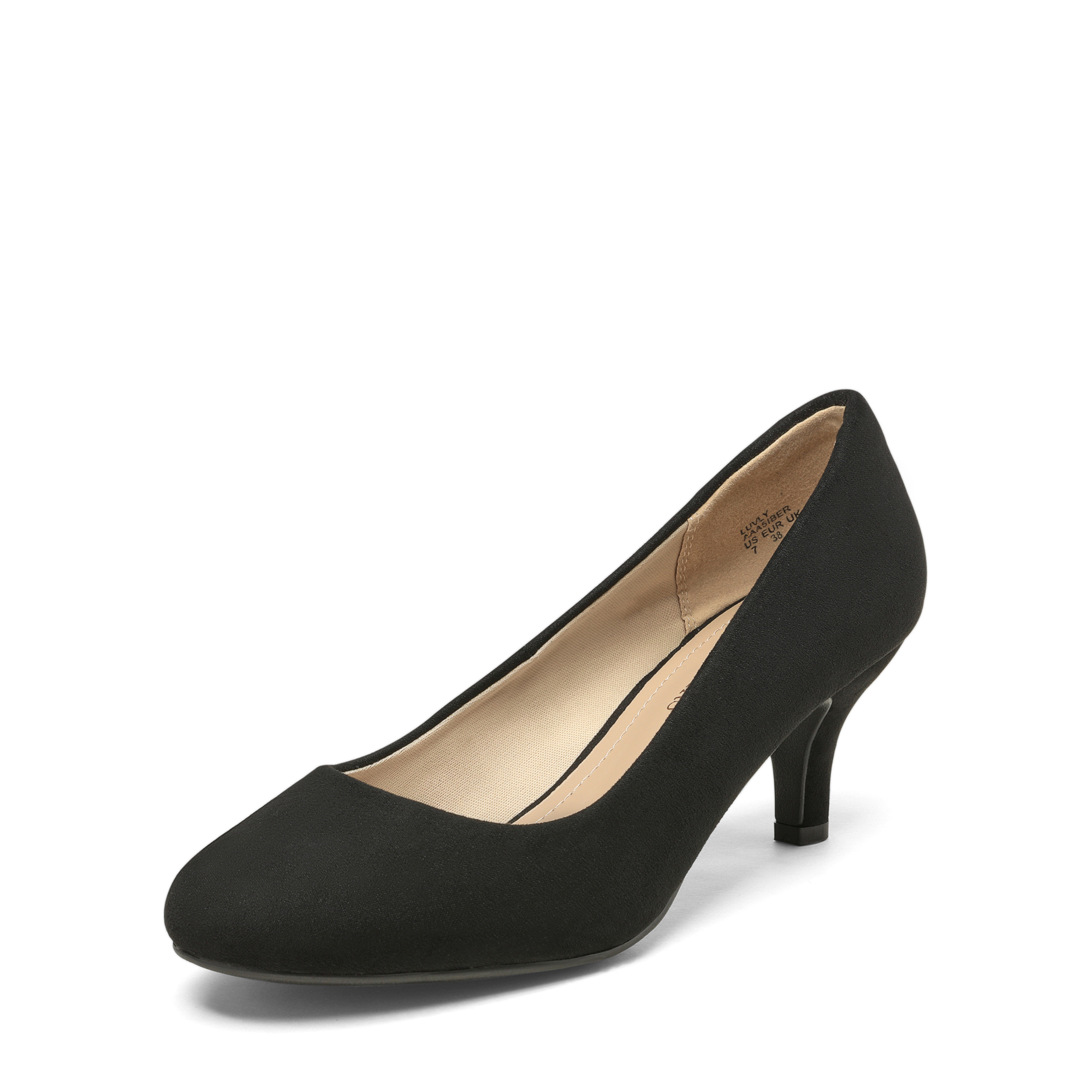 Women's Round Toe Slip On Wedding Party Low Stilettos Heel Dress Pump Shoes - Picture 11 of 22