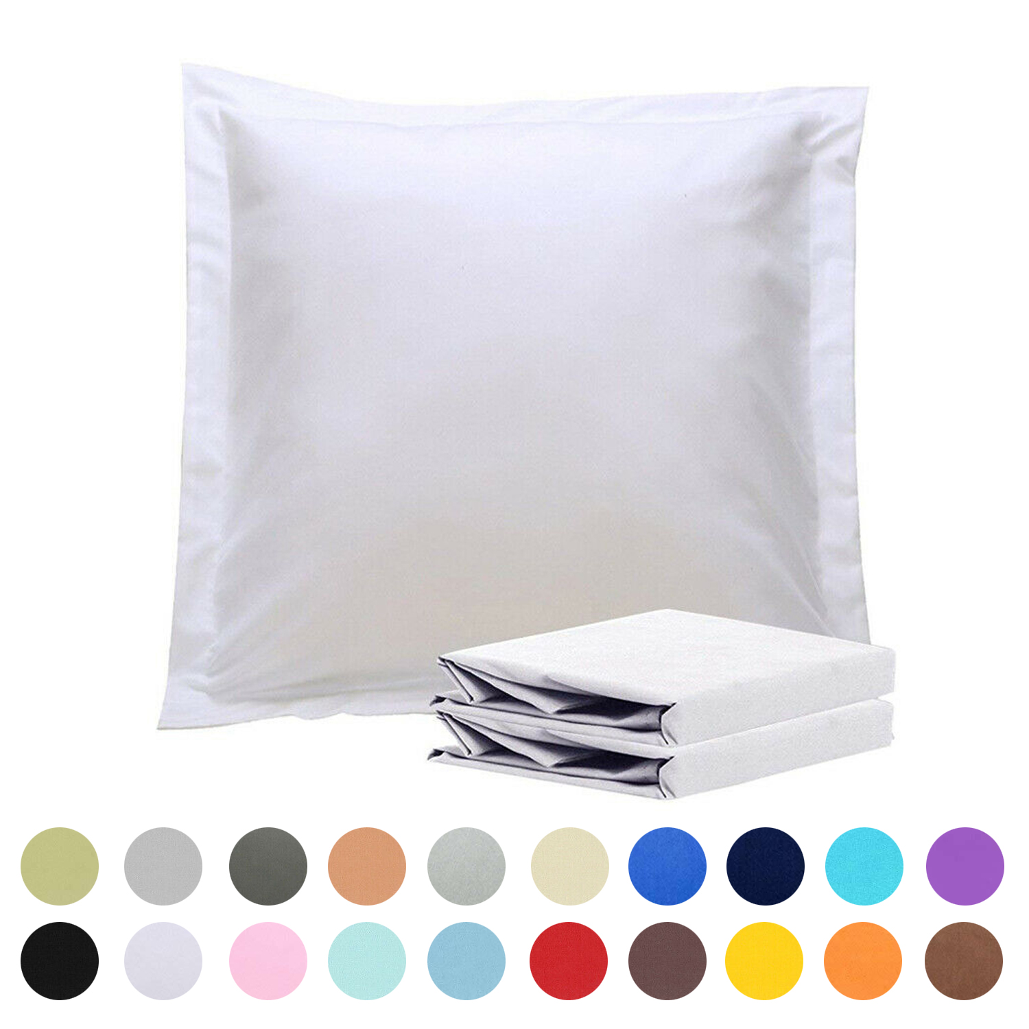 100 Microfiber Euro Pillow Shams Set of 2 Soft Square Pillow Covers 26