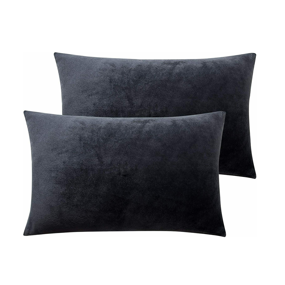 Zippered Velvet Queen King Luxury Pillowcases Ultra Soft Cozy Pillow Case 2Pcs - Picture 23 of 72