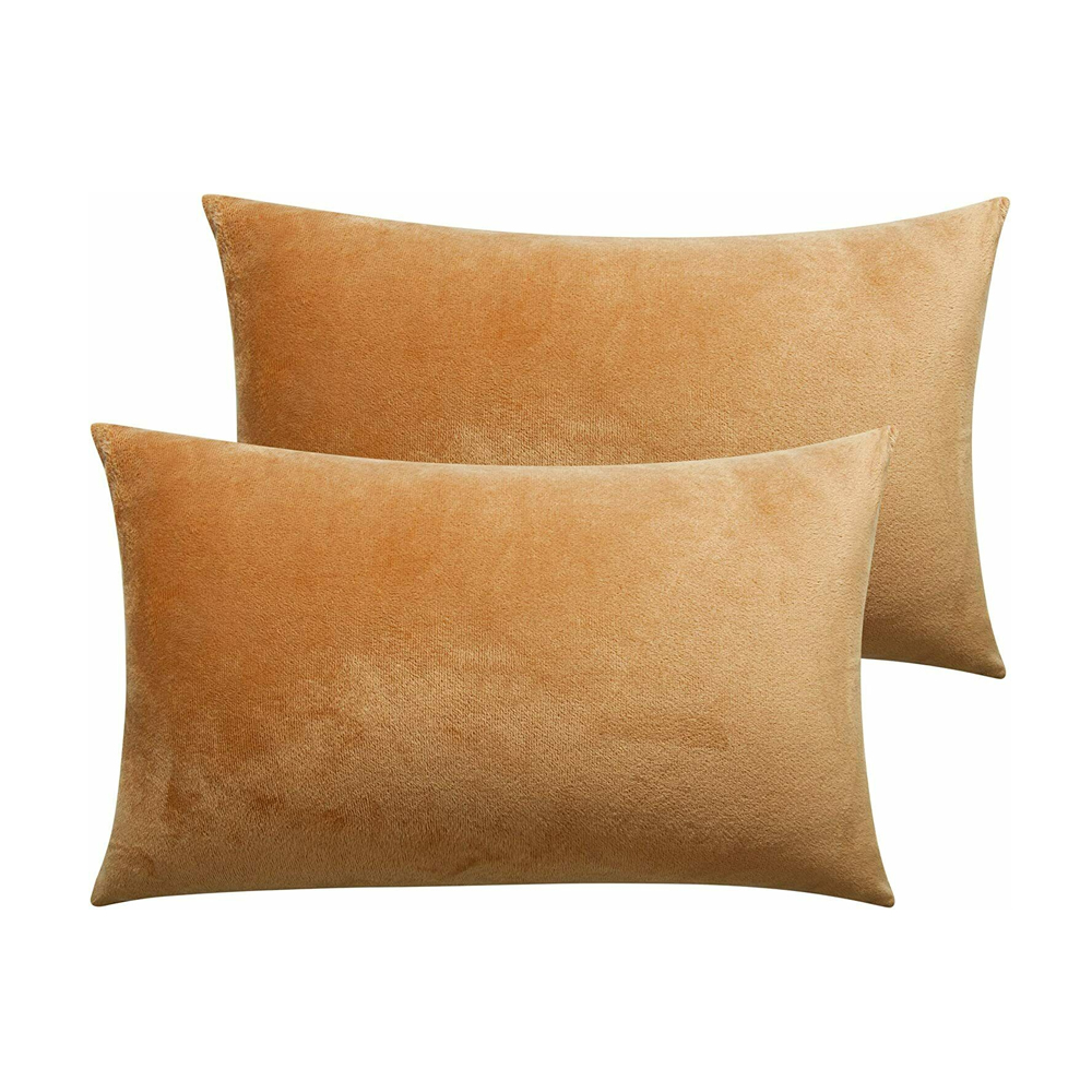 Zippered Velvet Queen King Luxury Pillowcases Ultra Soft Cozy Pillow Case 2Pcs - Picture 28 of 72