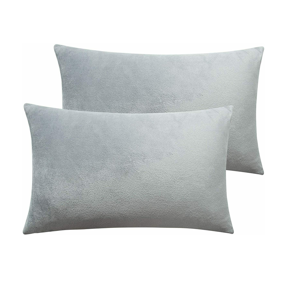 Zippered Velvet Queen King Luxury Pillowcases Ultra Soft Cozy Pillow Case 2Pcs - Picture 68 of 72