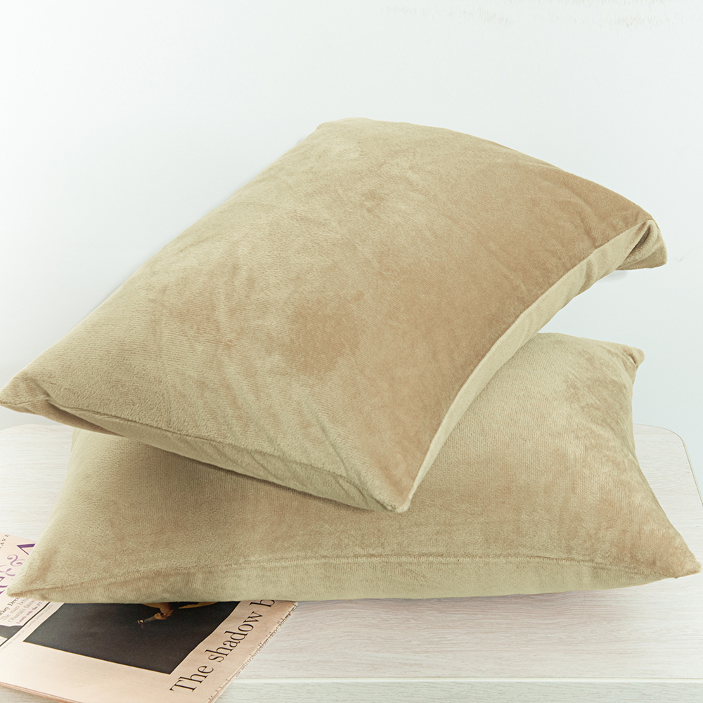 Zippered Velvet Queen King Luxury Pillowcases Ultra Soft Cozy Pillow