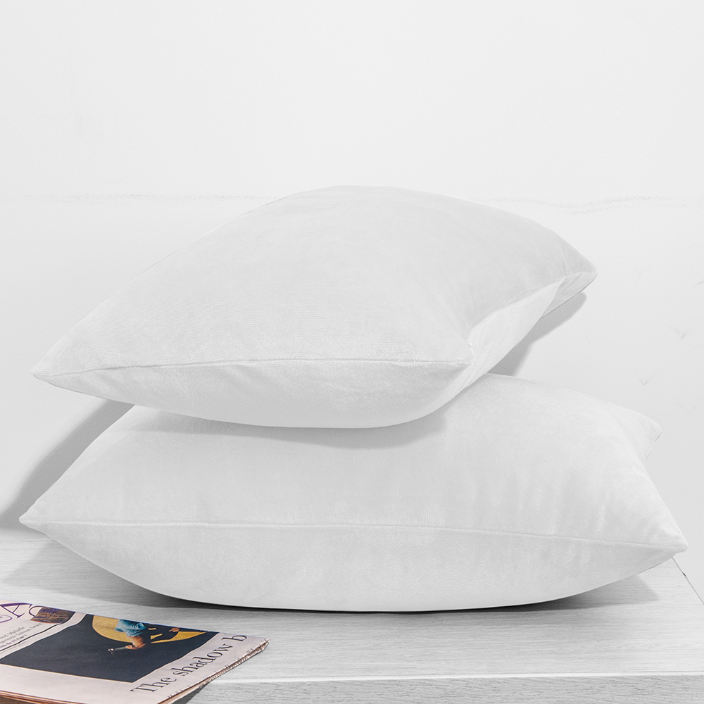 Zippered Velvet Queen King Luxury Pillowcases Ultra Soft Cozy Pillow Case 2Pcs - Picture 17 of 72