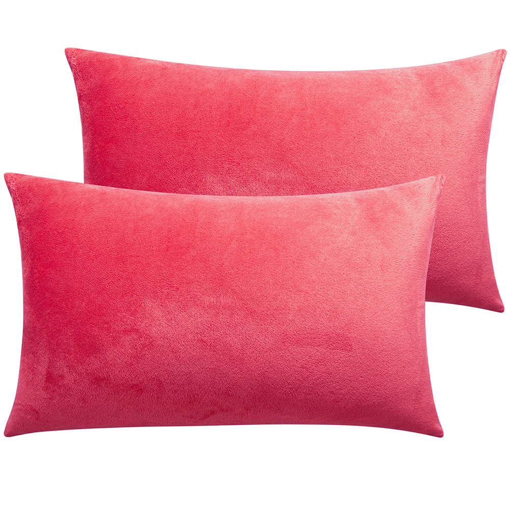 Zippered Velvet Queen King Luxury Pillowcases Ultra Soft Cozy Pillow Case 2Pcs - Picture 38 of 72