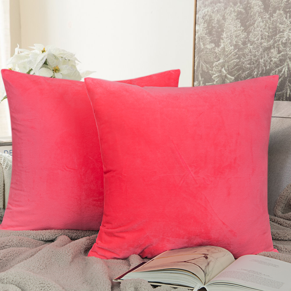 Throw Pillow Covers Set of 2 Sofa Decor Velvet Cushion Case All Sizes All Colors - Picture 47 of 48