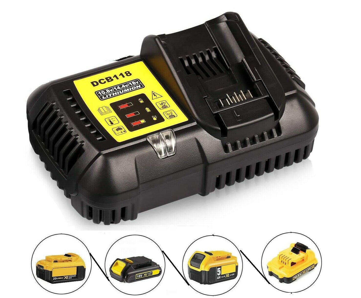 Fast Battery Charger DCB118 4.5A For Dewalt 10.8V 14.4V 20V Li-Ion