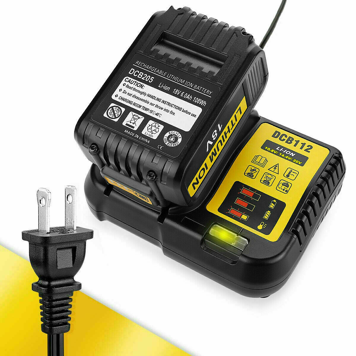 2XFor Dewalt 12V/20V MAX Lithium Ion Battery Charger DCB112 Power Tool US eBay