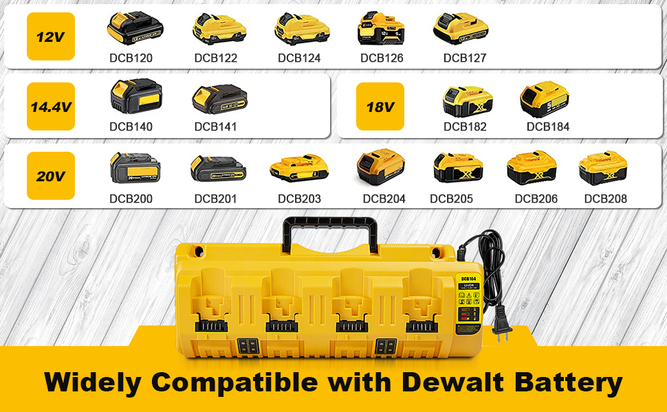 for Dewalt Battery Charger 12V 20V DCB104 4pcs 6Ah 20V Li Ion