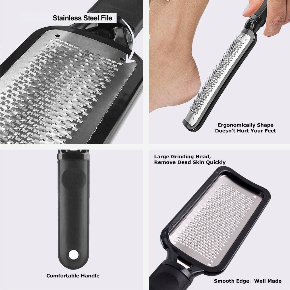 2X Stainless Steel Foot File Scraper Grater Pedicure Rasp Callus