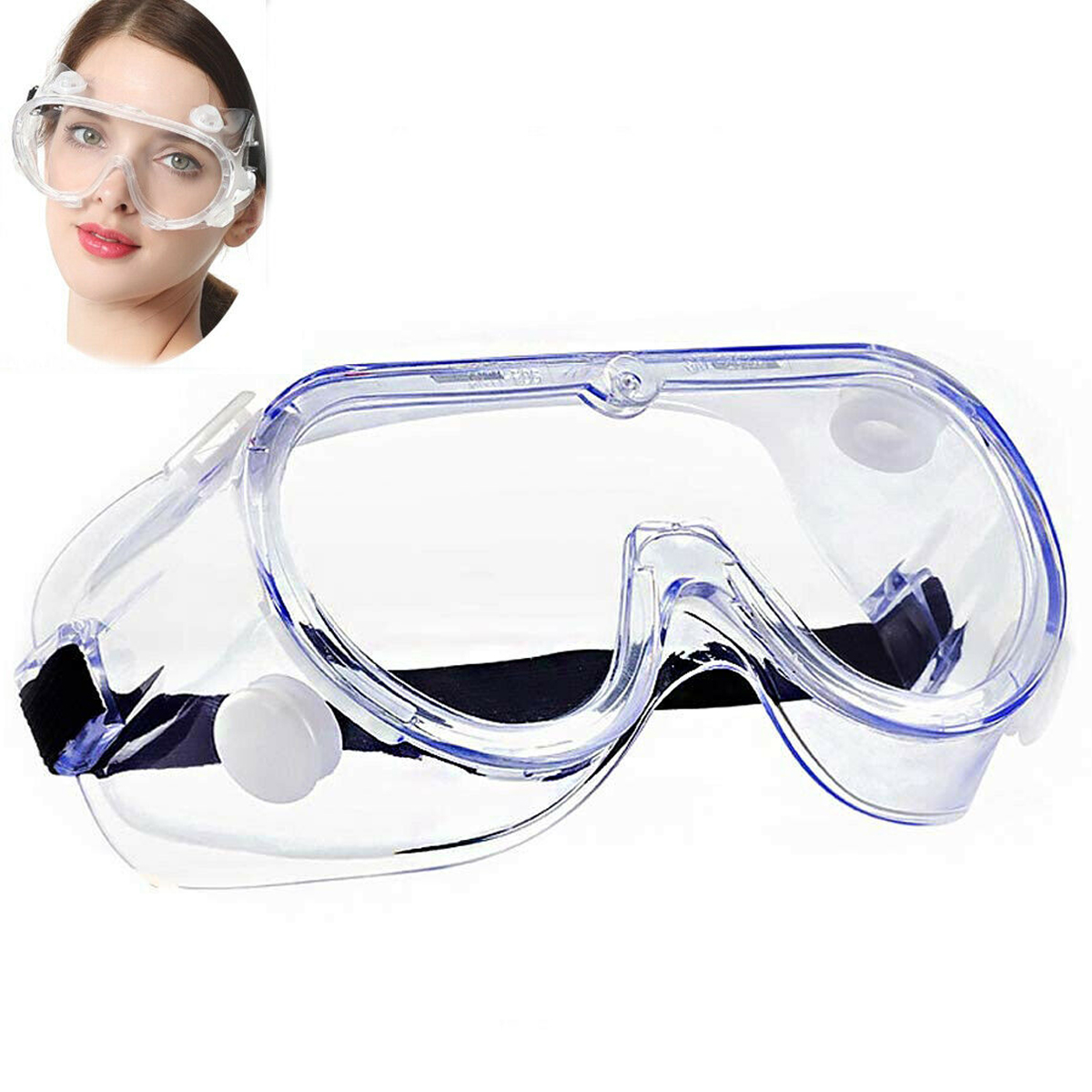 Protective Eyewear Clear Lens Safety Goggles Over Glasses For Lab Work Eye 1pair Ebay