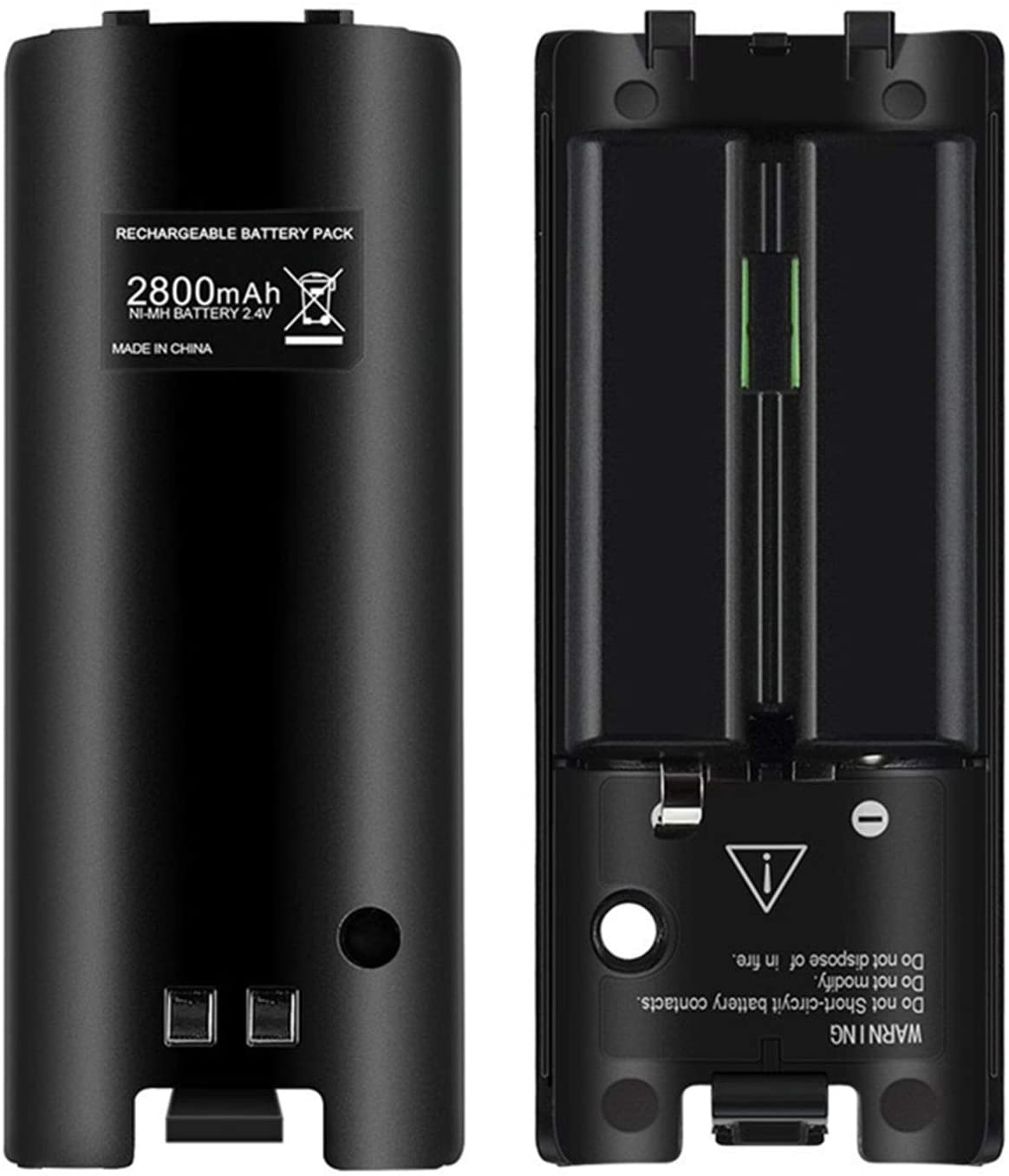 2X 2800mAh High Capacity Rechargeable Battery for Nintendo Wii Remote