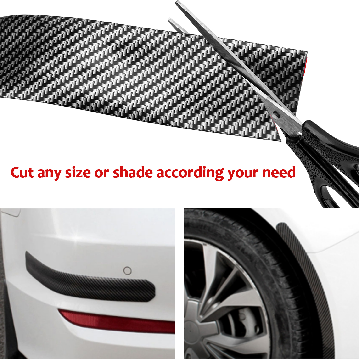 3M Car Rear Boot Bumper Sill Body Guard Protector Rubber Plate Trim