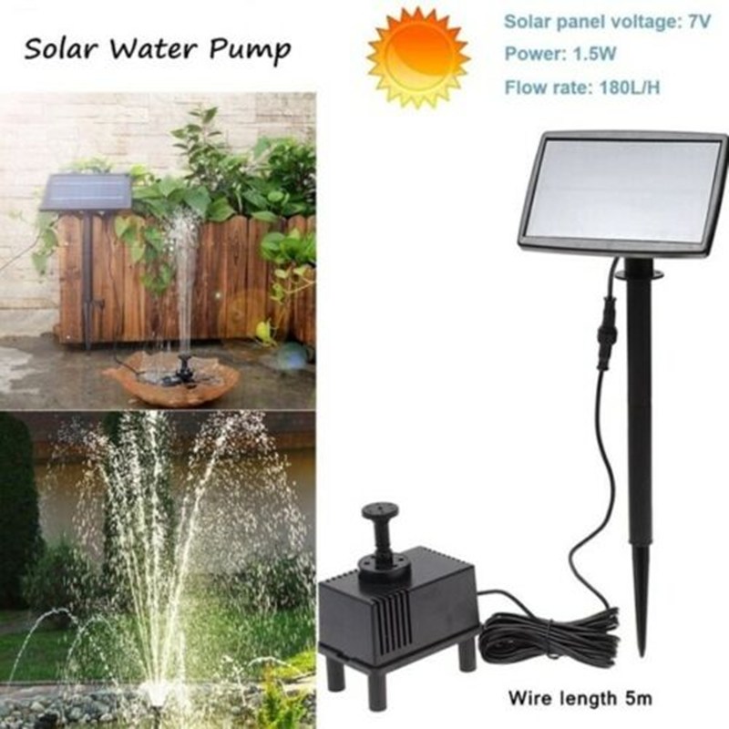 Solar Powered Water Pond Filter Pump Submersible Home Garden Pond