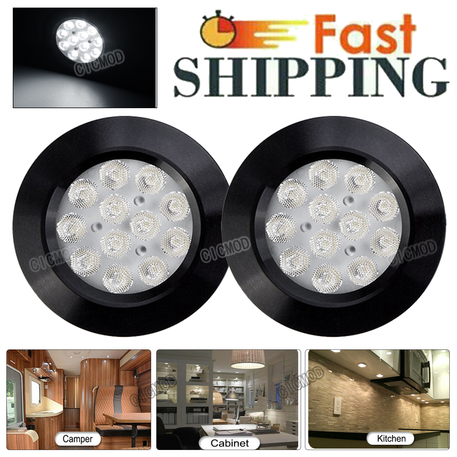 12V RV Interior LED Spot Lights Ceiling Camper Van Caravan Motorhome Downlight
