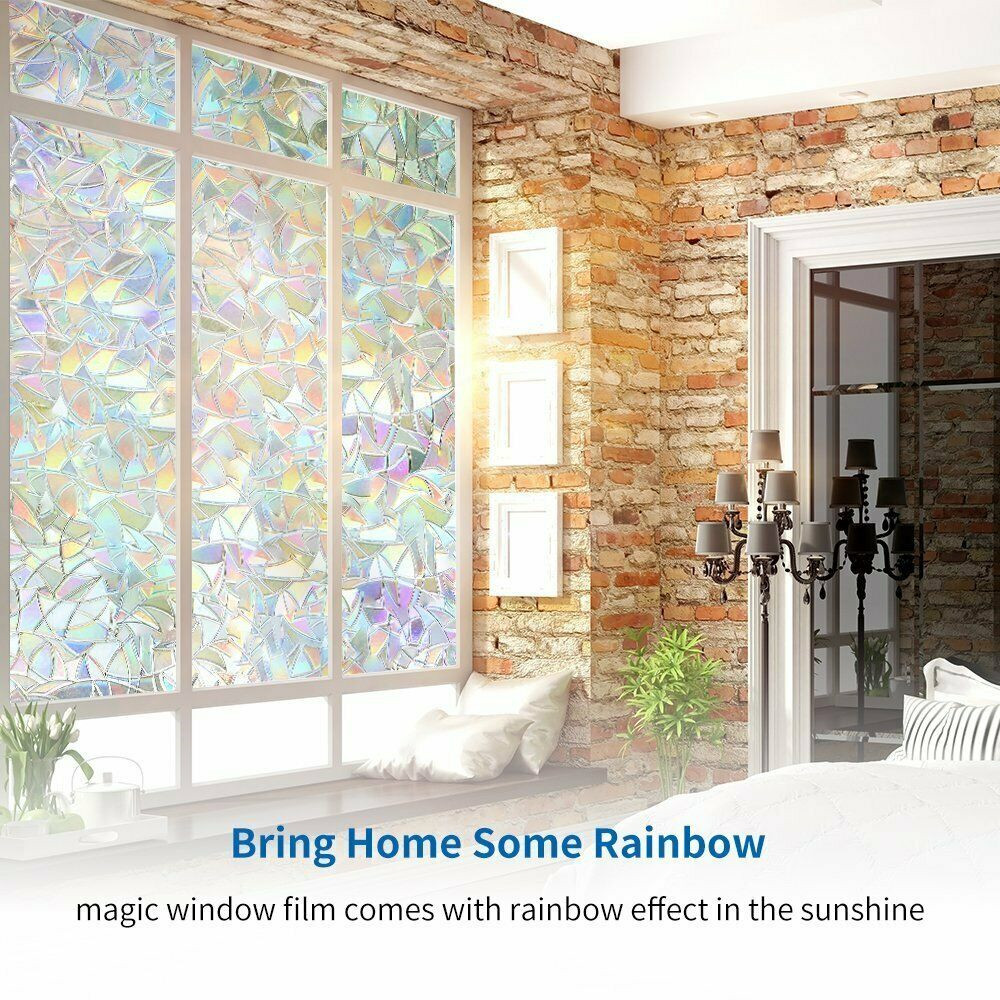 Regenbogen 3D Fensterfolie Statisch Milchglasfolie Sichtschutzfolie