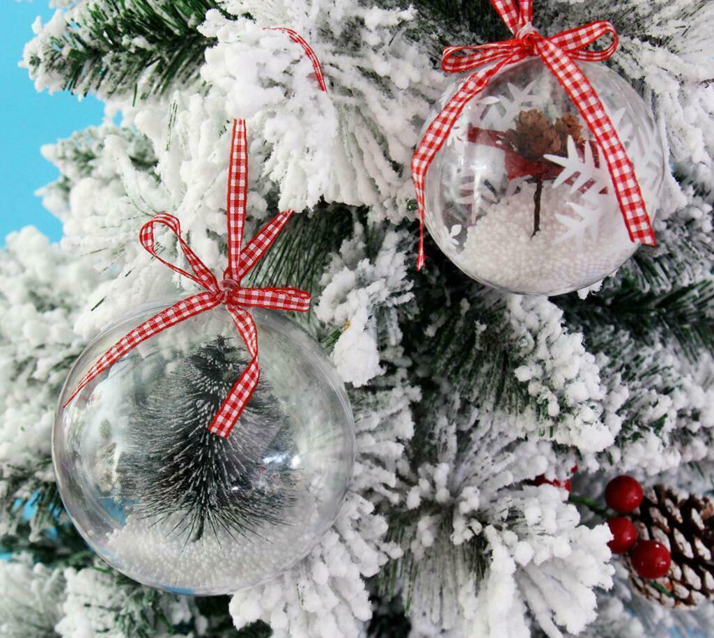 10-50x Clear Plastic Ornaments Christmas Ornament Fillable Balls for DIY  Crafts