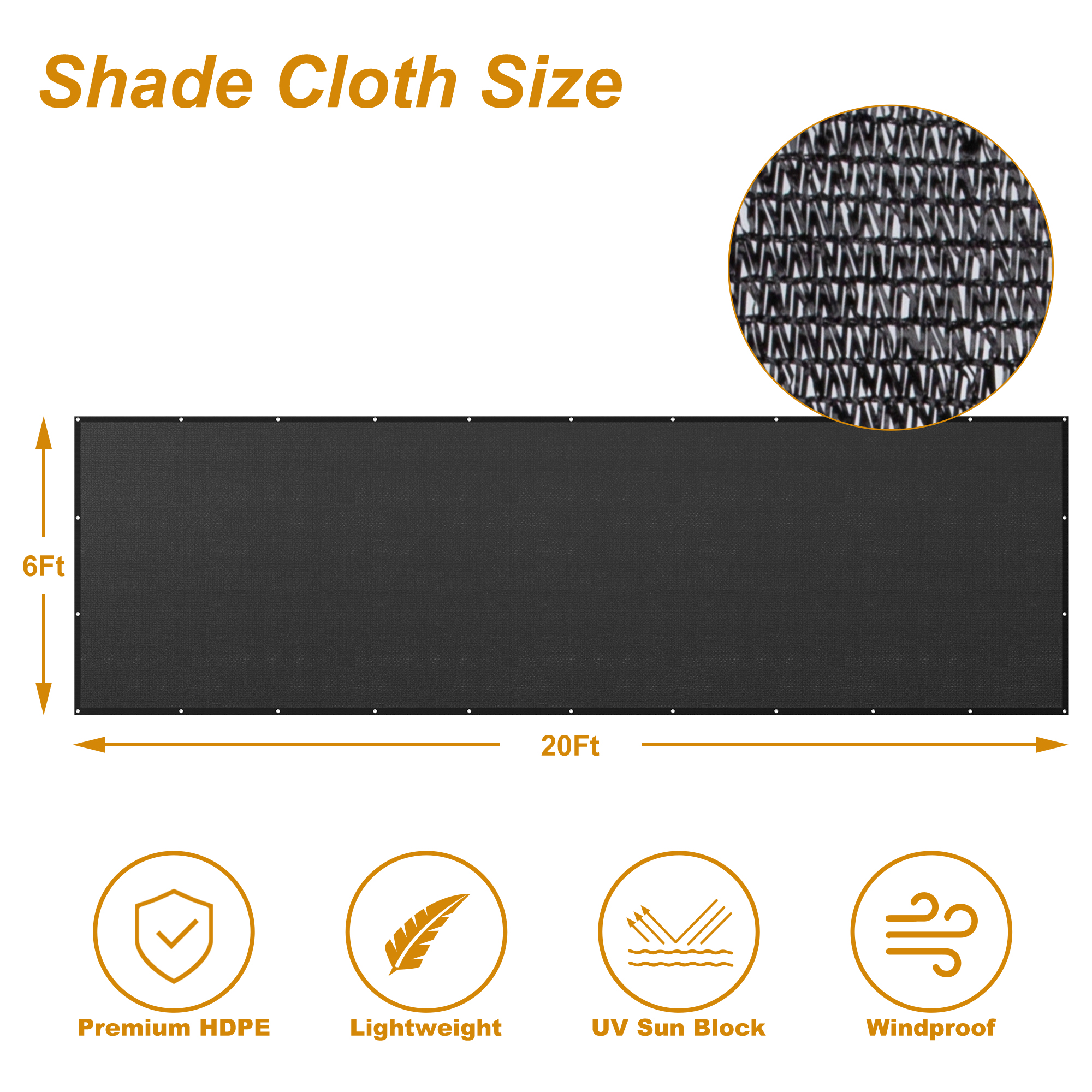 60% Shade Cloth Anti-Aging Sun Mesh UV Resistant Net Sunblock Plant Garden Tarp