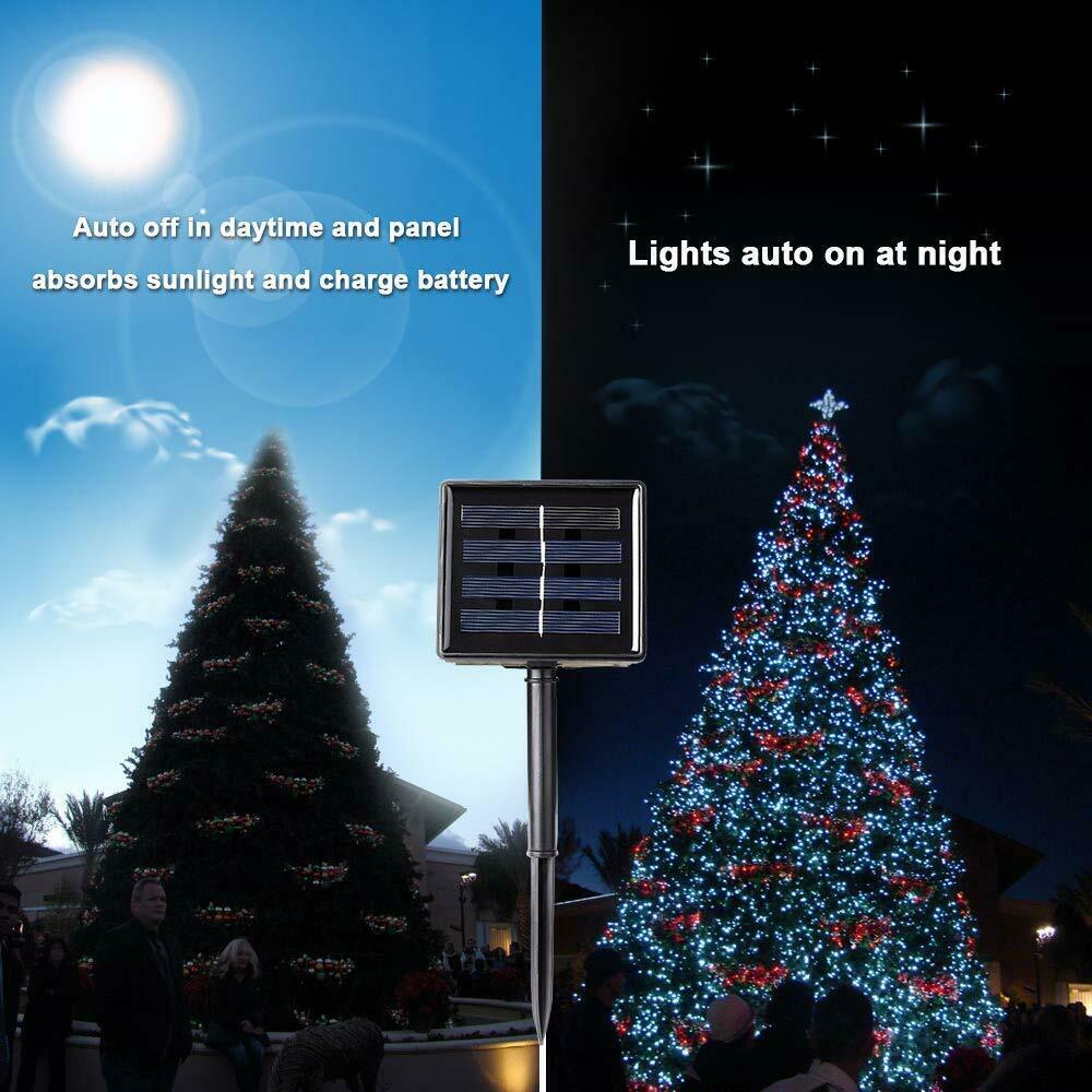 100 200 500 LED Solar String Lights Outdoor Garden Party Xmas Fairy Wedding Lamp