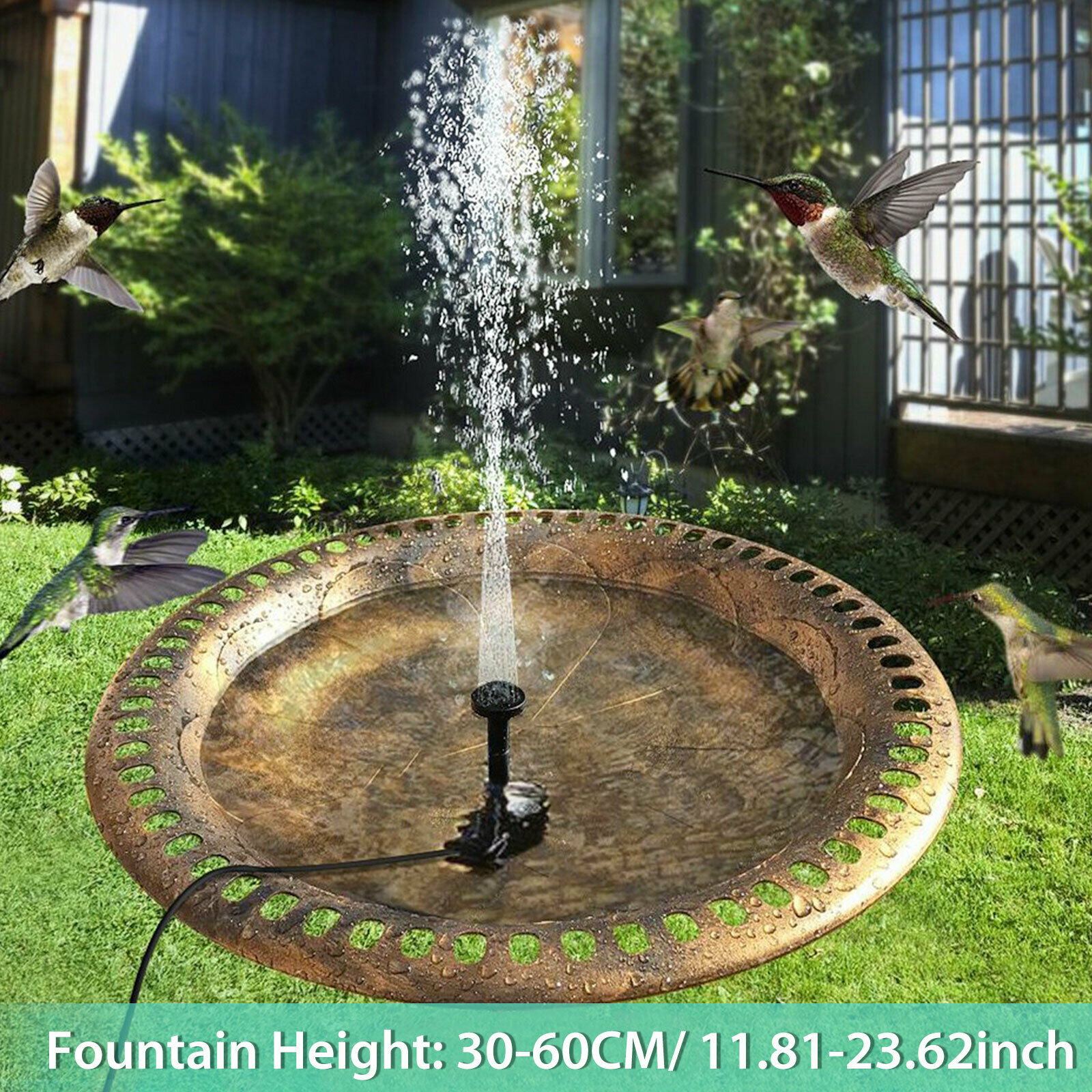 Solar Fountain Water Pump Bird Bath Outdoor Fountain for Garden Small
