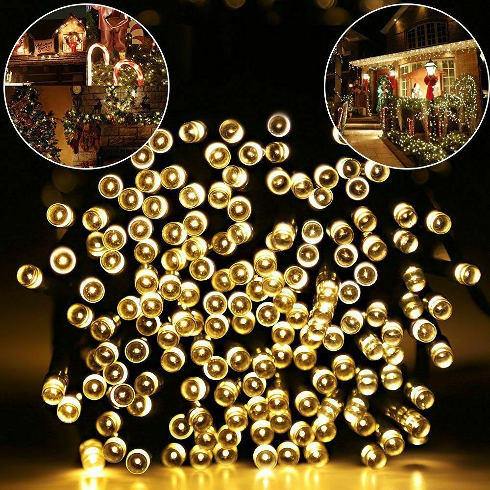 100 200 500 LED Solar String Lights Outdoor Garden Party Xmas Fairy Wedding Lamp